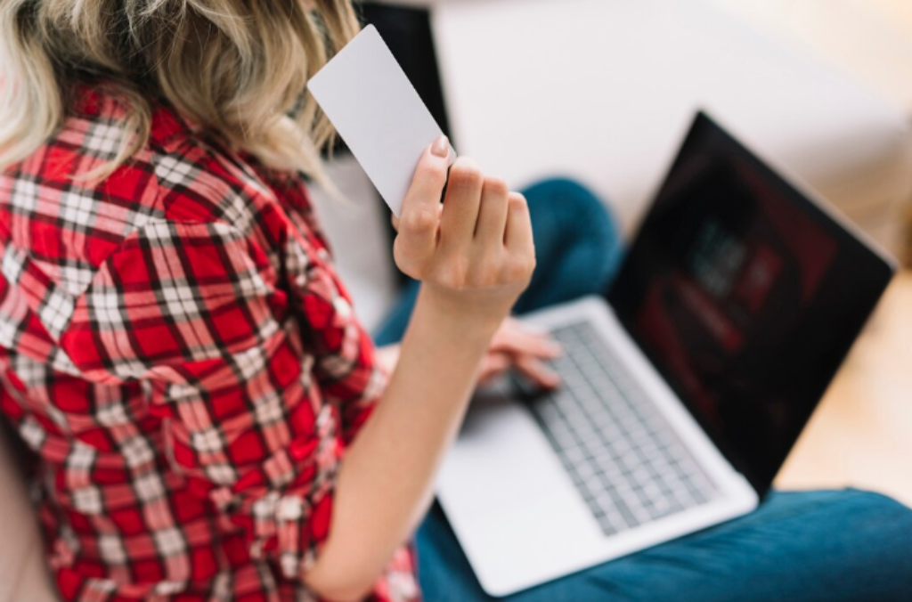 Woman shopping online