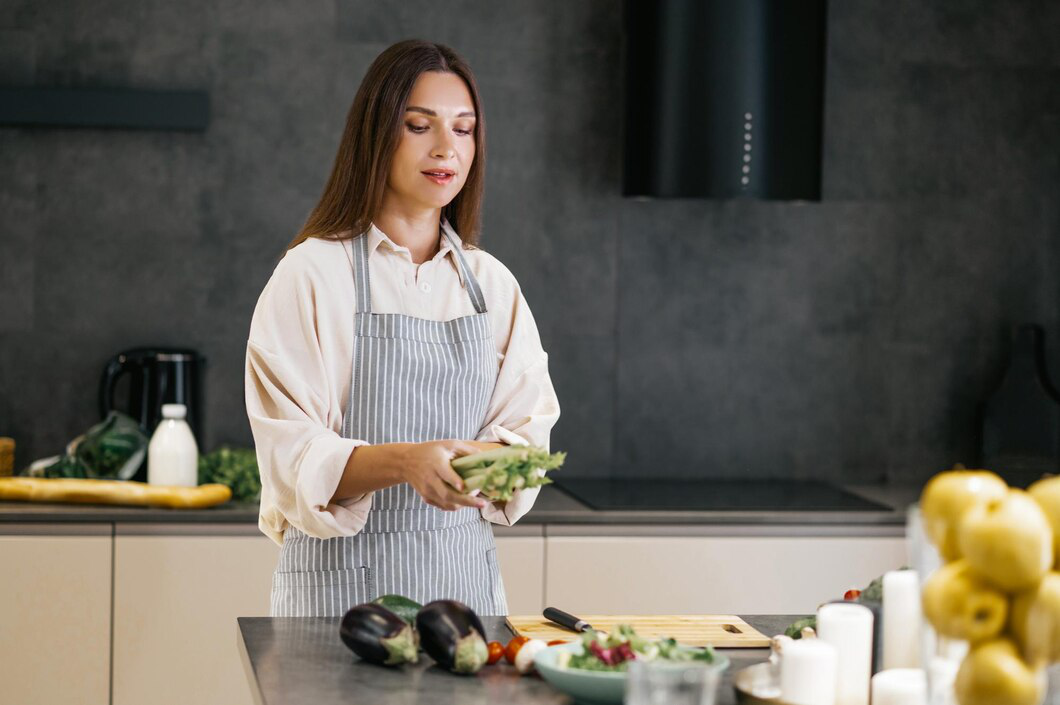 Woman cooking in a kitchen