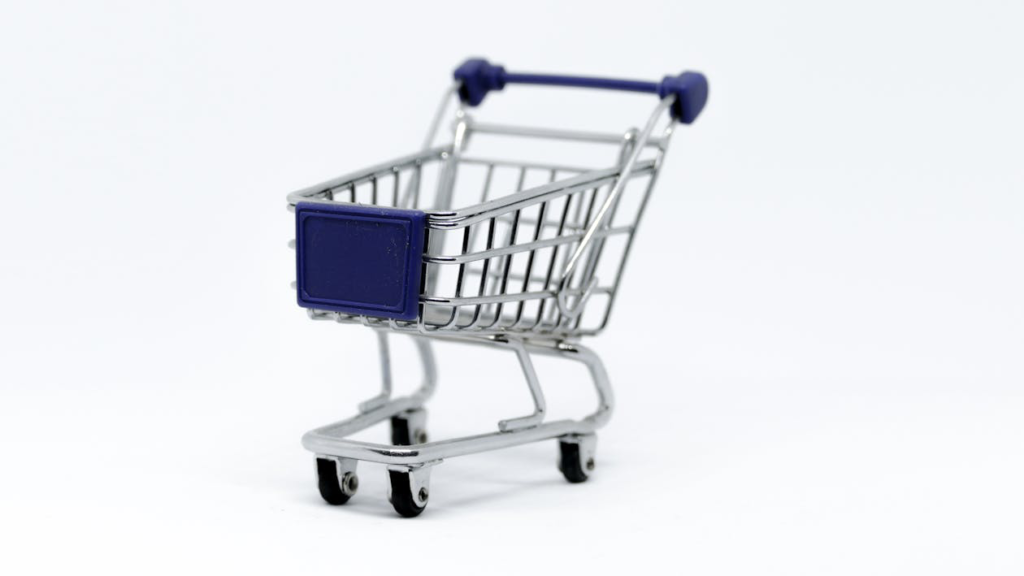 A small trolley against a white background. 