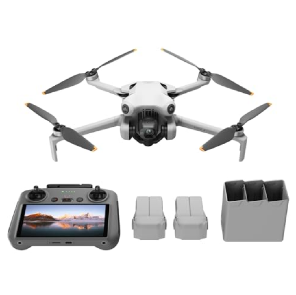 DJI Mini 4 Pro drone with controller and batteries