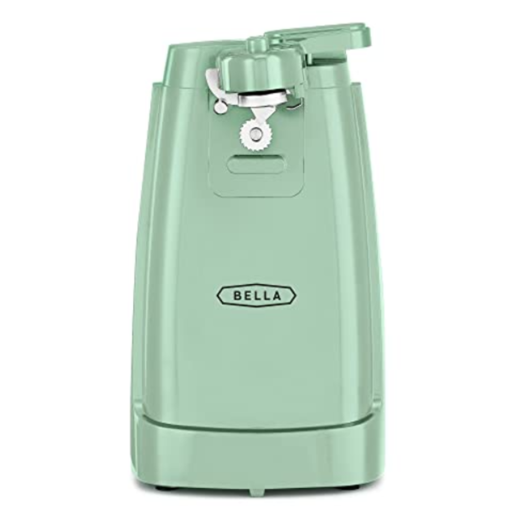 Retro green electric can opener for modern kitchen use