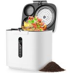 4L Electric Composter for Kitchen, Smart Compost Bin Outdoor/Indoor, Odorless/Auto-Cleaning/ 3 Modes/Intelligent LED Display, Turn Food Waste to Fertilizer for Garden, Food Waste Compost Machine