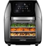 CHEFMAN Digital 10L Air Fryer + Rotisserie and Dehydrator – Touchscreen Convection Oven, Black