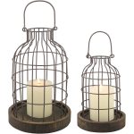 Stonebriar SB-5393C 2PC Wire METAL CLOCHE SET, Set of 2, Brown