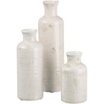 Sullivans White Ceramic Vase Set, Farmhouse Decor, Home Decorative Vase, Vases for Your Kitchen, Bedroom, Office, Living Room, Bathroom, & Shelf Centerpiece Table Decorations (CM2333)