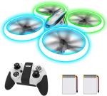 HASAKEE Q9s Drones for Kids, RC Drone with Altitude Hold and Headless Mode, Quadcopter with Blue&Green Light, Propeller Full Protect,2 Batteries and Remote Control, Easy to fly Kids Gifts Toys for Boys and Girls