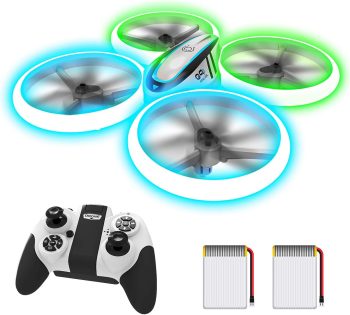 HASAKEE Q9s Drones for Kids, RC Drone with Altitude Hold and Headless Mode, Quadcopter with Blue&Green Light, Propeller Full Protect,2 Batteries and Remote Control, Easy to fly Kids Gifts Toys for Boys and Girls