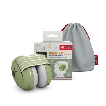 Alpine Muffy Baby Noise Reduction Earmuffs – Green Hearing Protection for Infants and Toddlers