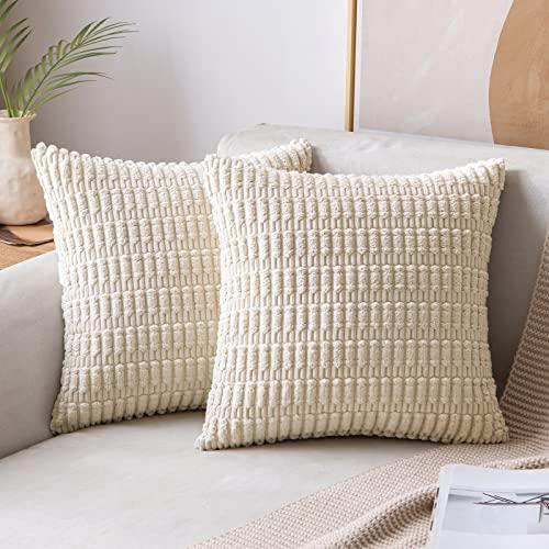 Small living room with 2 corduroy throw pillow covers